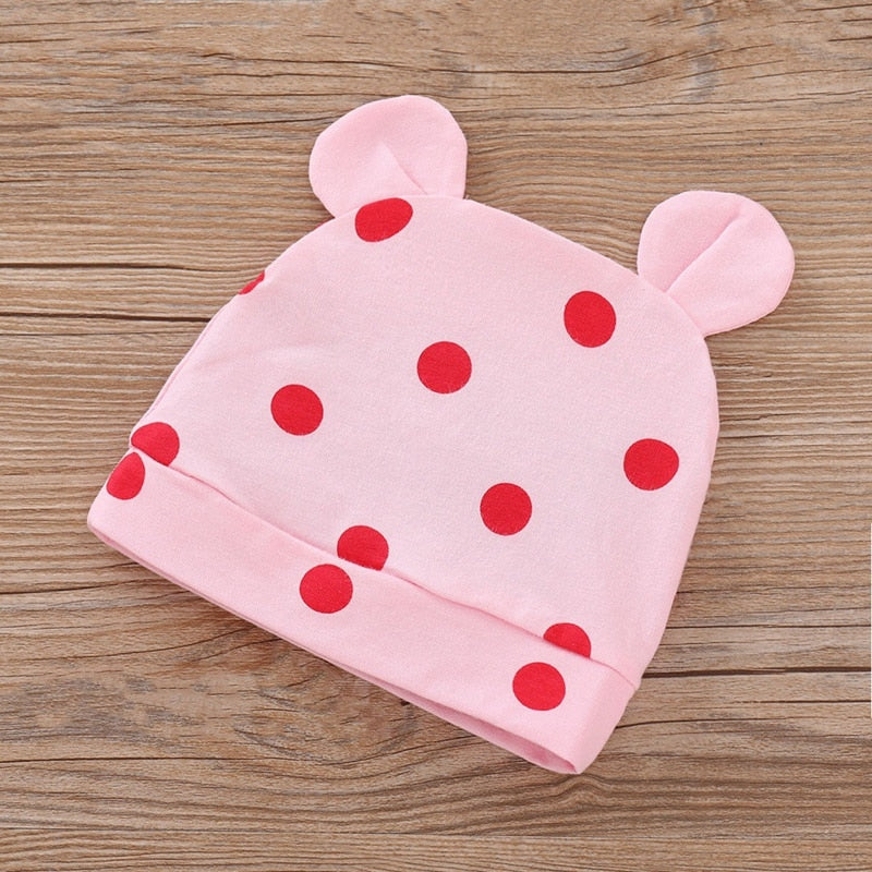Spring Fall Cotton Newborn Baby Girl Clothes 0-3 Months Polka Dot Unisex Infant Clothes Set Boy 3-piece Clothing With Hat