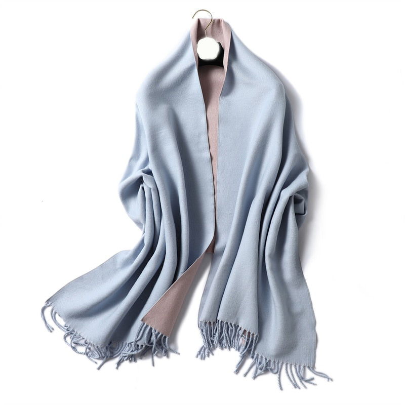 Winter Cashmere Scarf Women Thick Warm Shawls Wraps Lady Solid Scarves Fashion Tassels Pashmina Blanket Quality Foulard 2023 New
