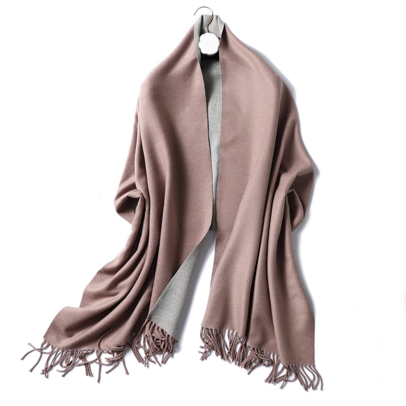 Winter Cashmere Scarf Women Thick Warm Shawls Wraps Lady Solid Scarves Fashion Tassels Pashmina Blanket Quality Foulard 2023 New