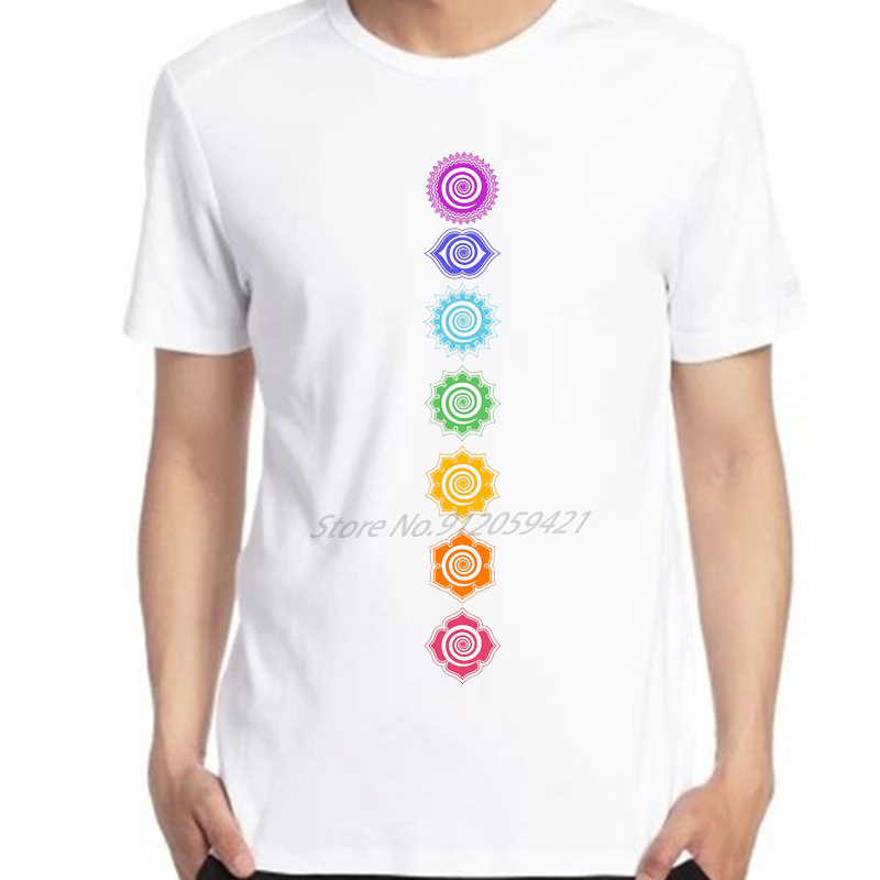 7 Chakras Spiritual Meditation Zen Om Buddhism Energy t shirt for men graphic t shirts oversize t-shirts Tee Tops Men's clothing